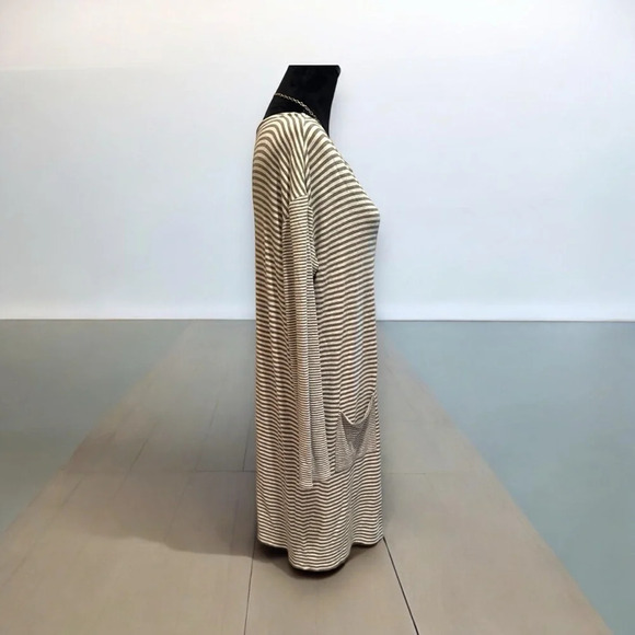 J Jill Size Medium Striped grey &‎ white Boat Neck Dress - Picture 2 of 6